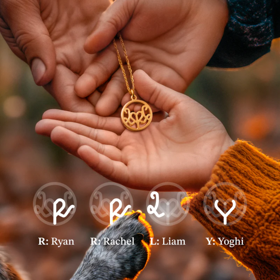 Familien-Initialen Monogramm-Halskette