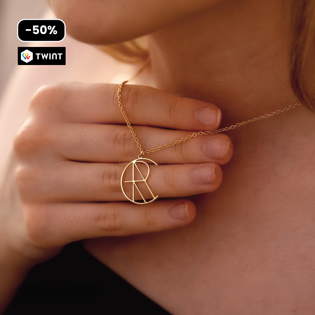 Familien-Initialen Monogramm-Halskette