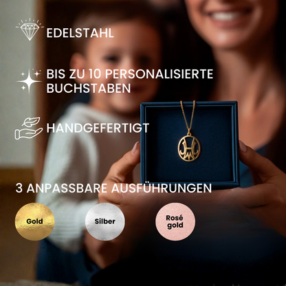 Familien-Initialen Monogramm-Halskette