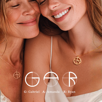 Familien-Initialen Monogramm-Halskette