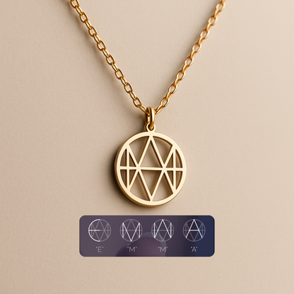 Familien-Initialen Monogramm-Halskette