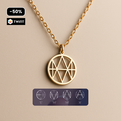 Familien-Initialen Monogramm-Halskette