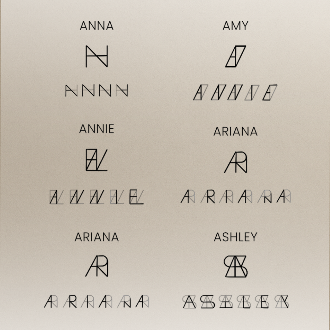 Familien-Initialen Monogramm-Halskette