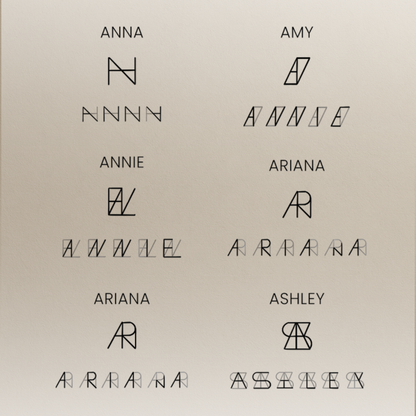 Familien-Initialen Monogramm-Halskette