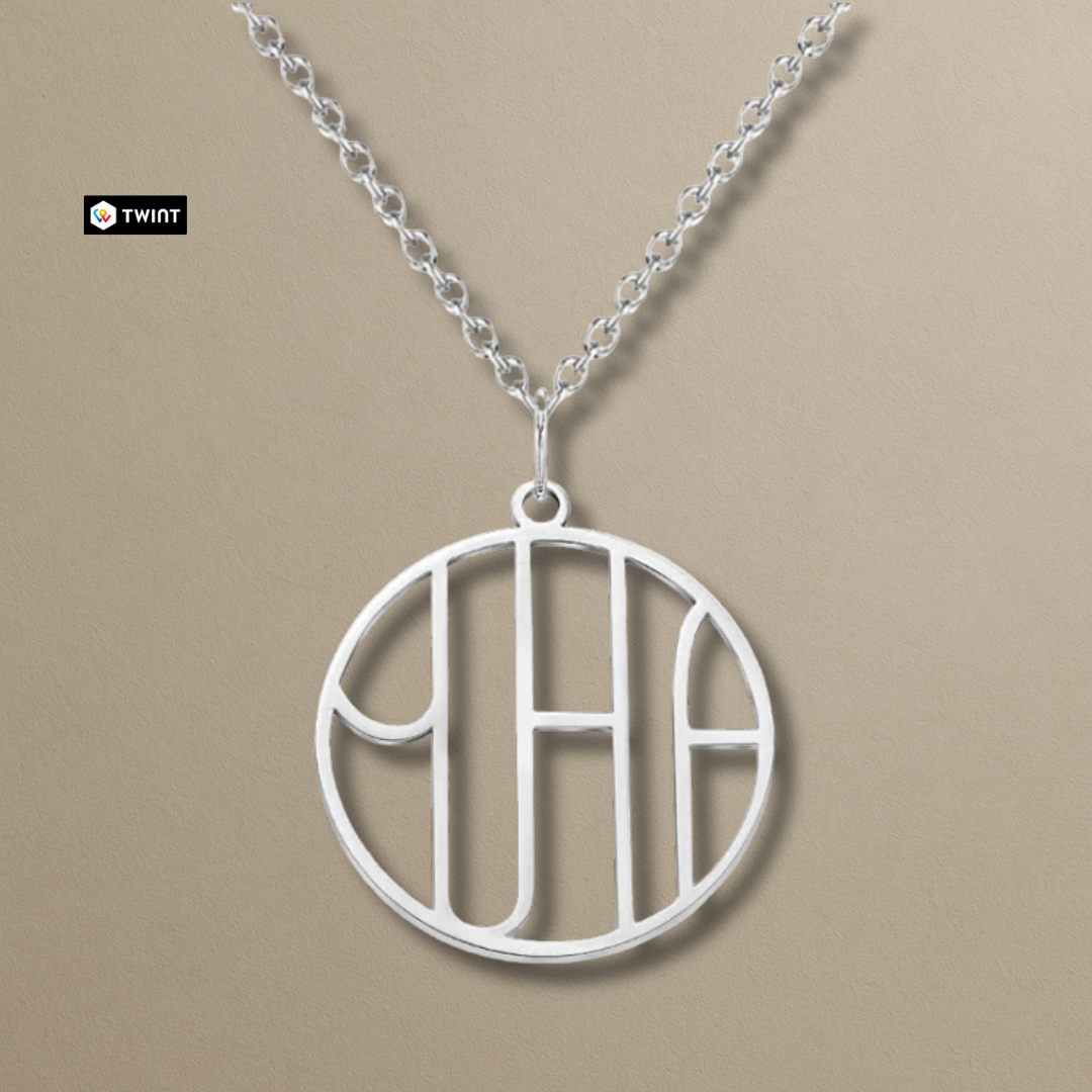 Familien-Initialen Monogramm-Halskette