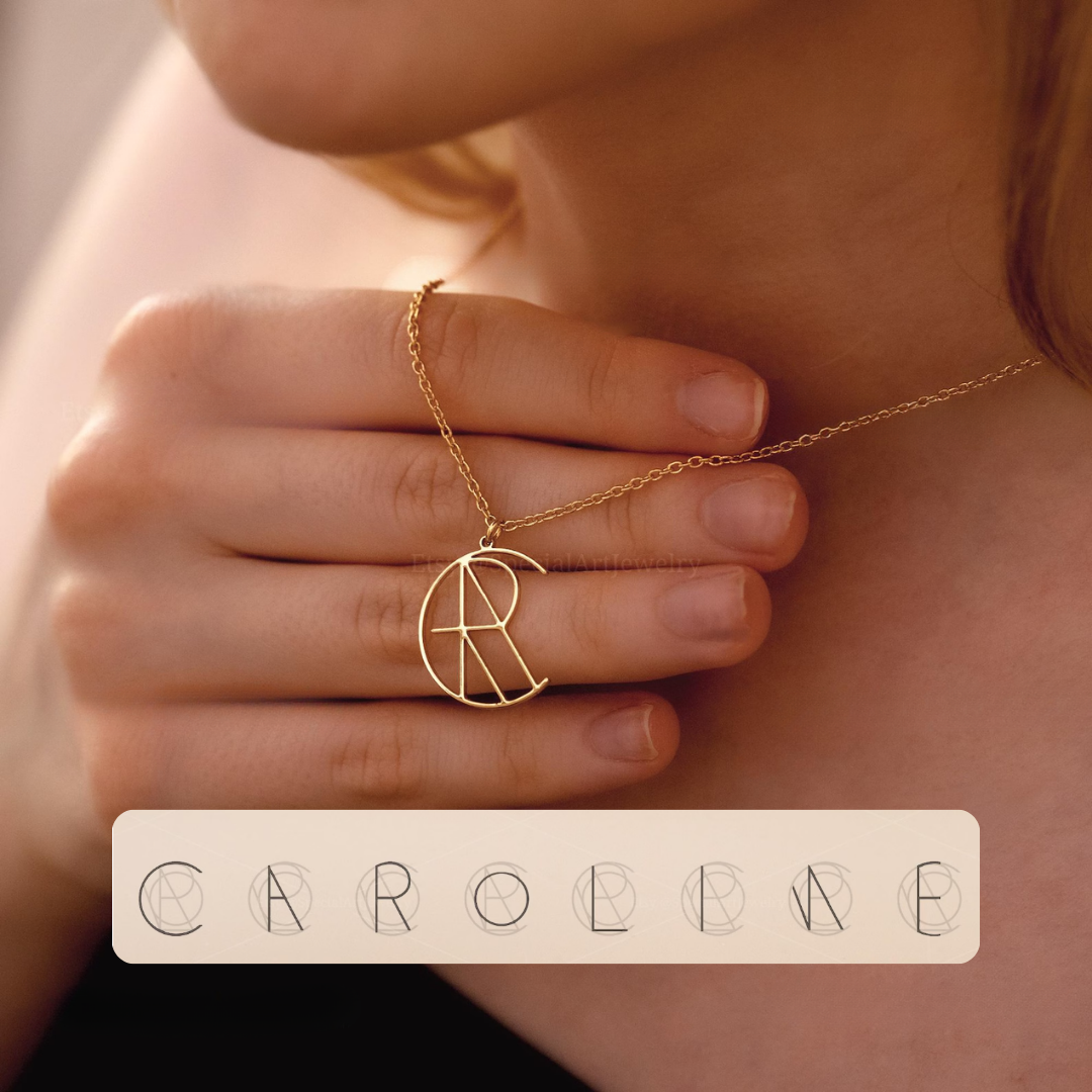 Familien-Initialen Monogramm-Halskette