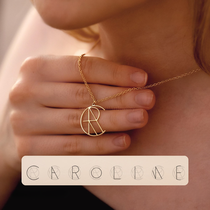 Familien-Initialen Monogramm-Halskette