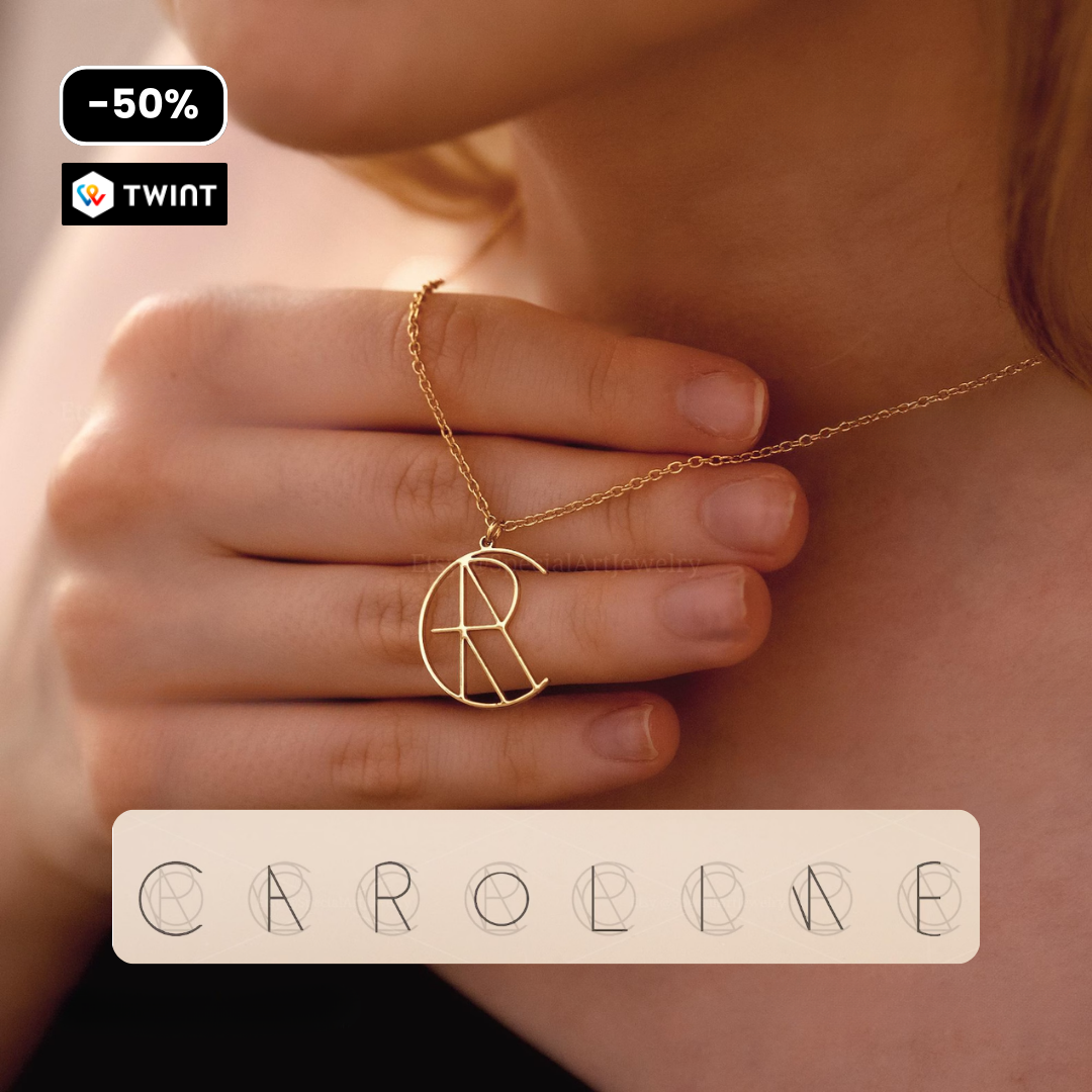 Familien-Initialen Monogramm-Halskette