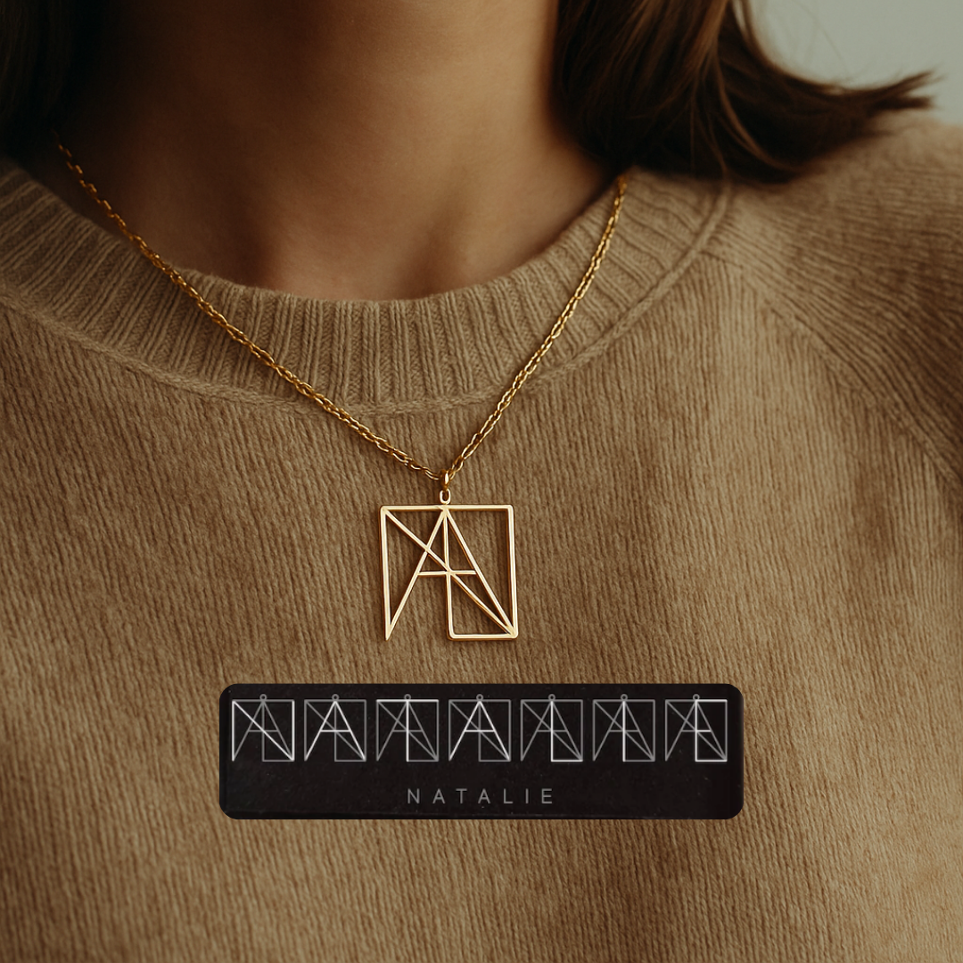 Familien-Initialen Monogramm-Halskette