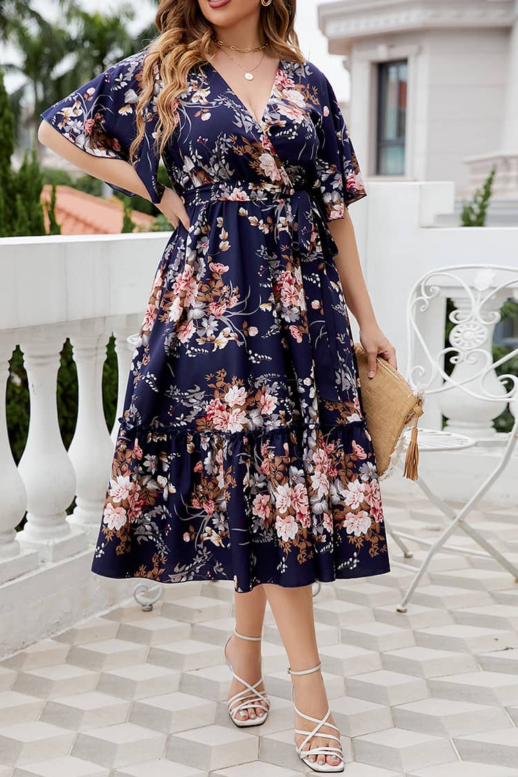 Robe A Fleurs Champêtre  Grande Taille