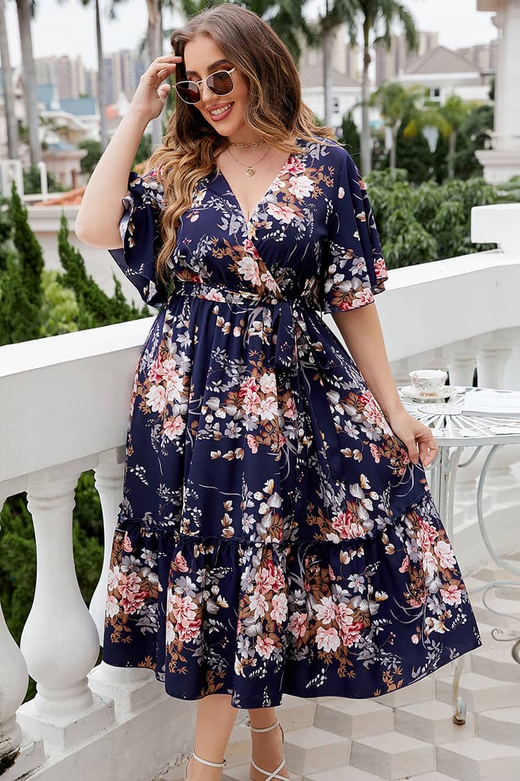 Robe A Fleurs Champêtre  Grande Taille