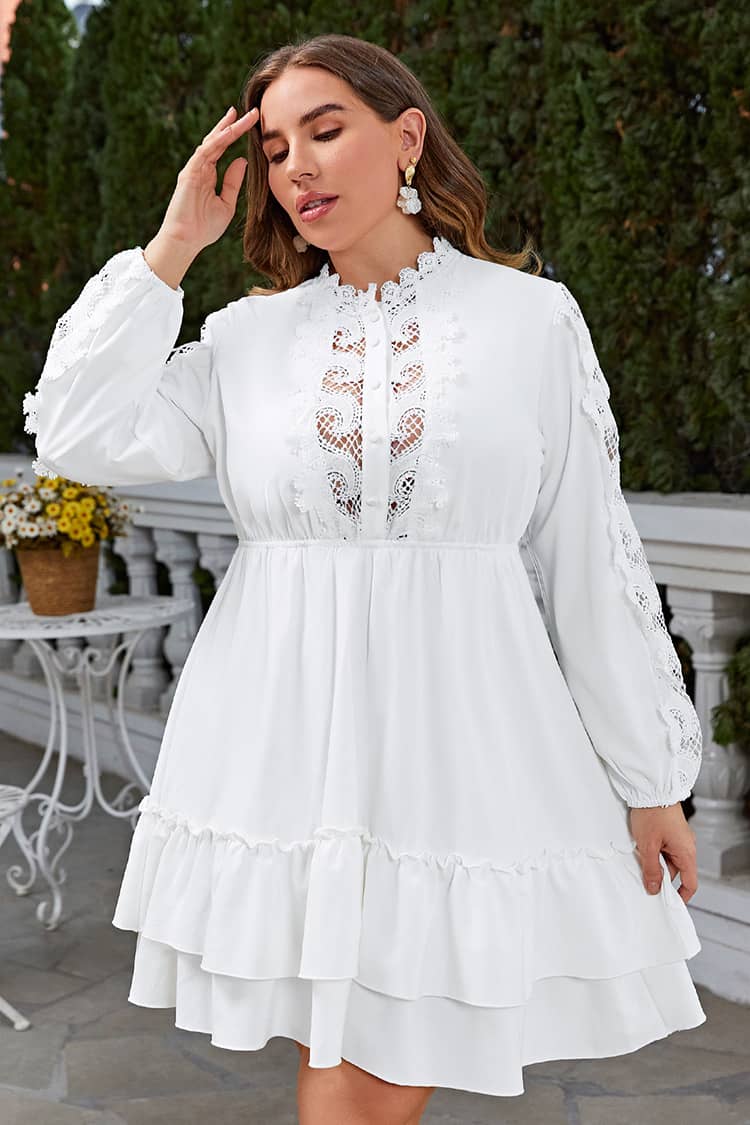Robe Blanche Champêtre  Grande Taille
