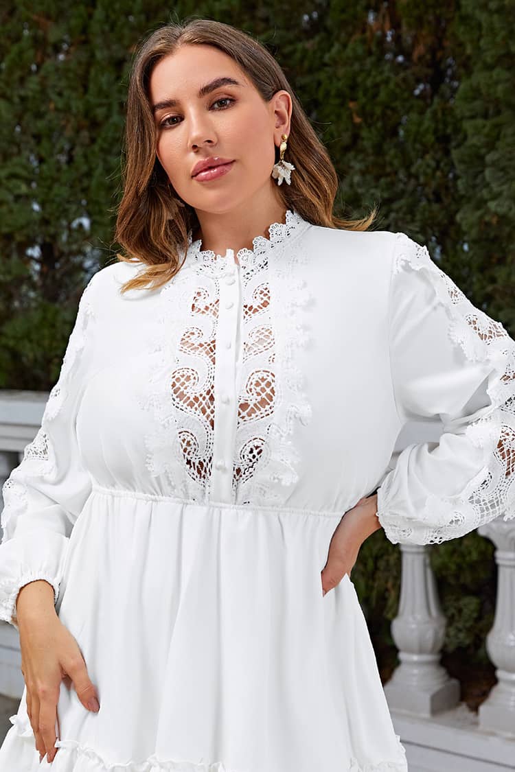 Robe Blanche Champêtre  Grande Taille
