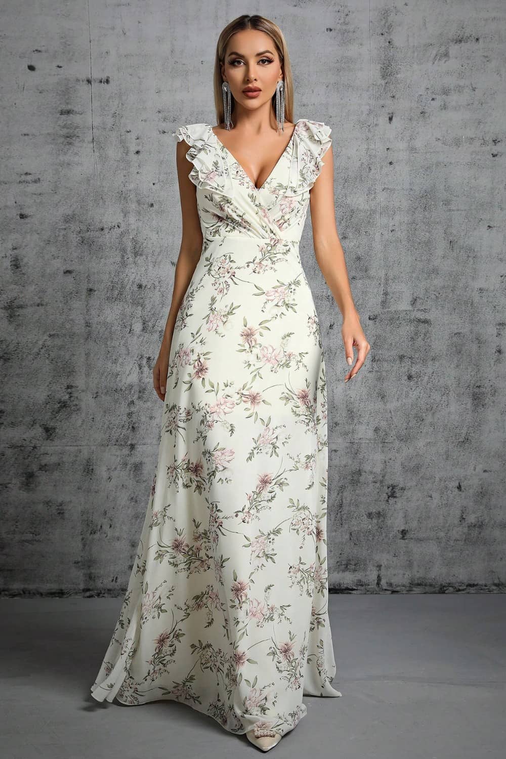 Robe Blanche  Fleurie Longue