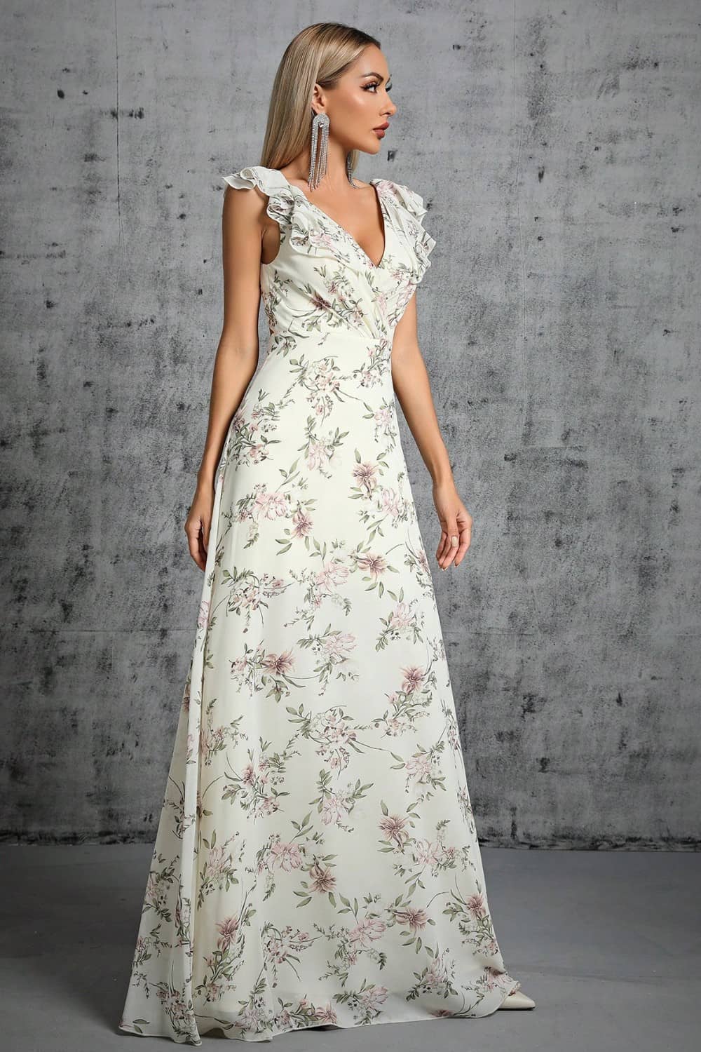 Robe Blanche  Fleurie Longue