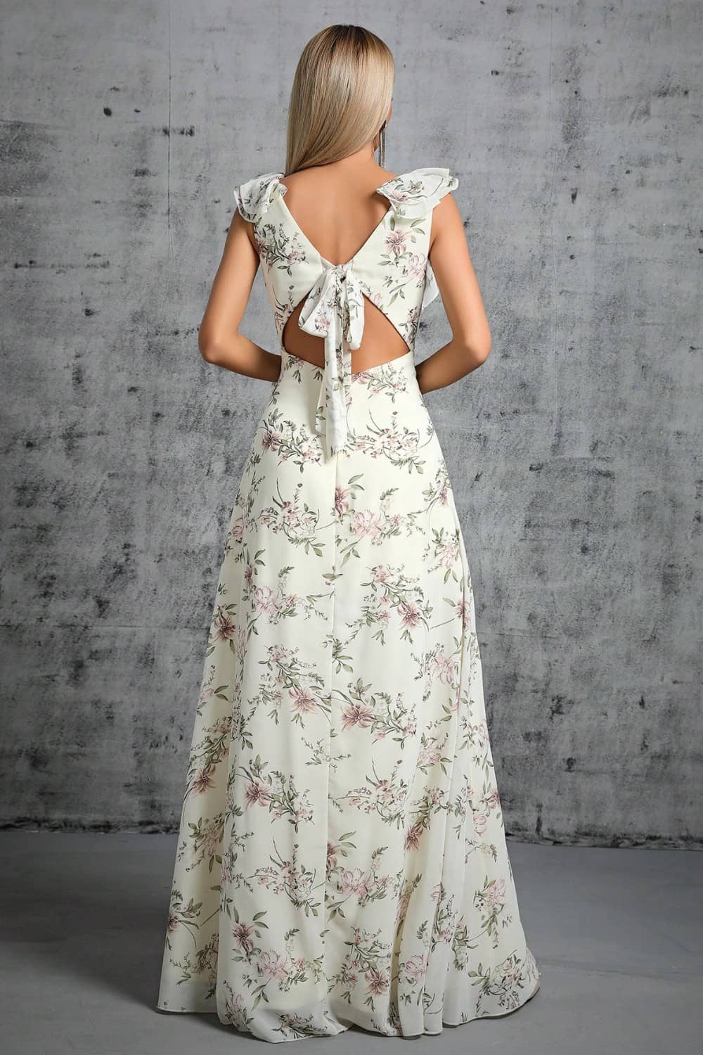 Robe Blanche  Fleurie Longue