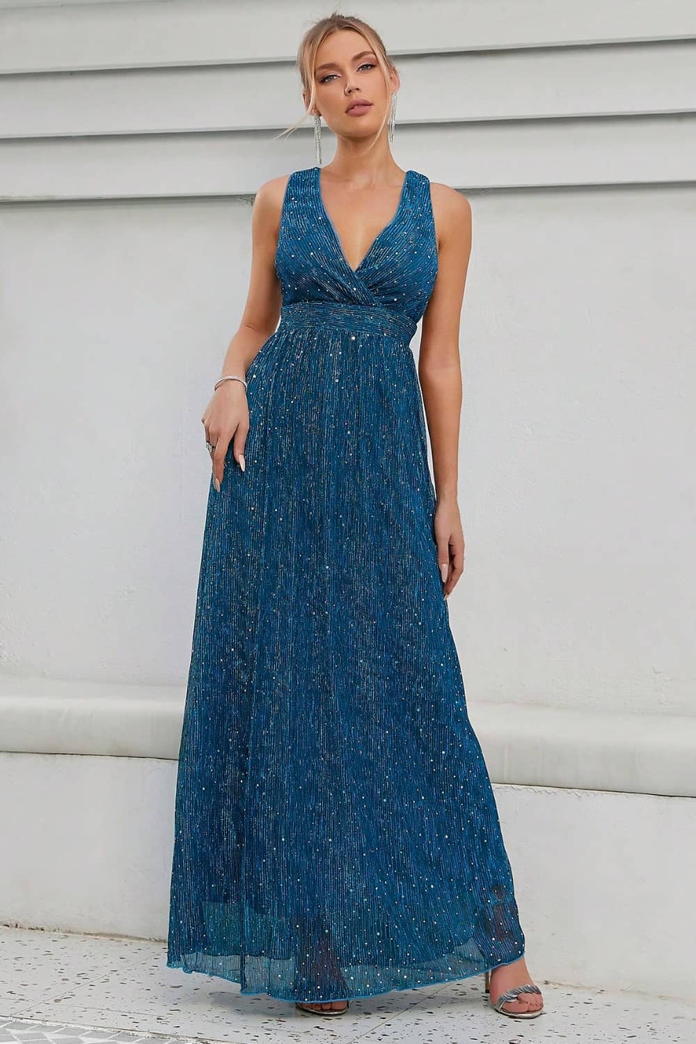 Robe Bleue Pailletée