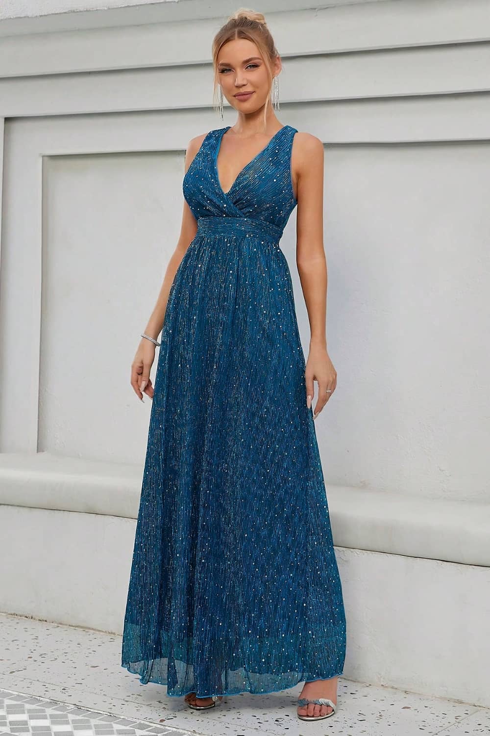 Robe Bleue Pailletée