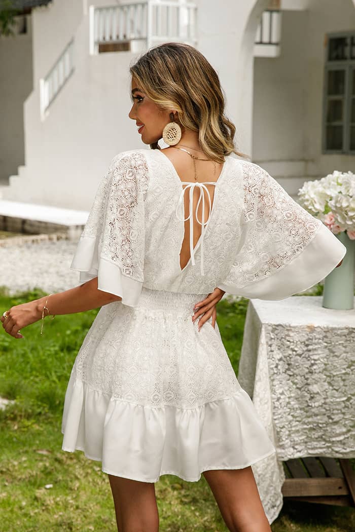 Robe Bohème Champêtre  Blanche