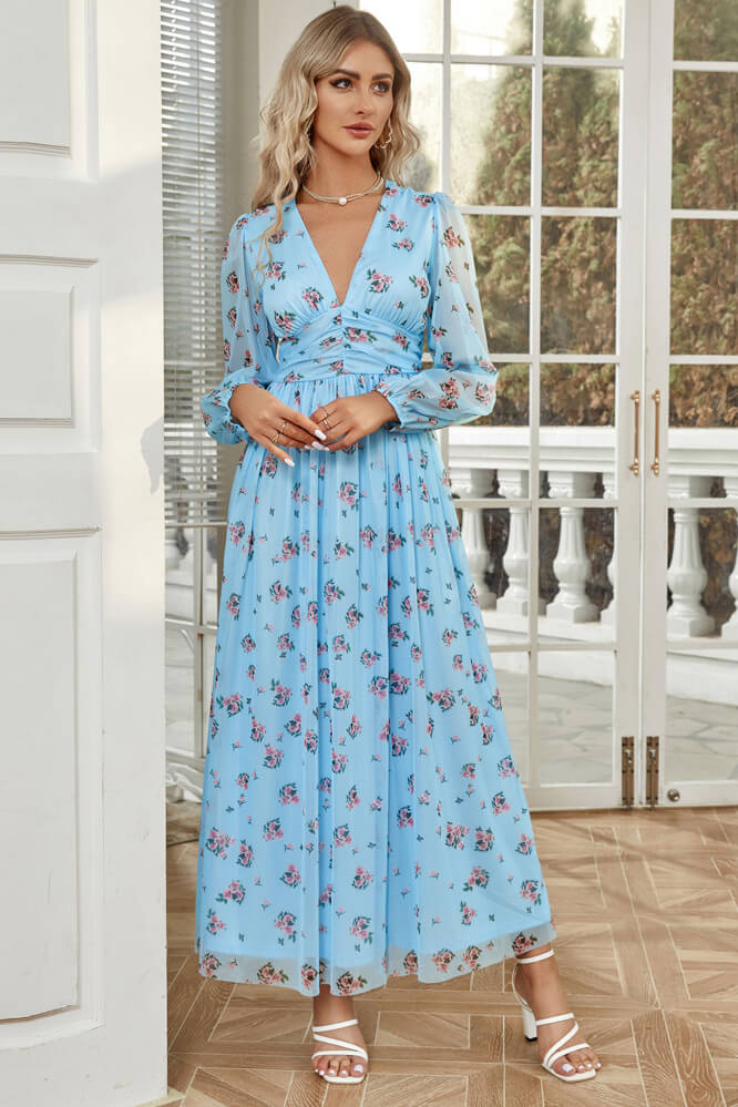 Robe Champêtre  Bleue