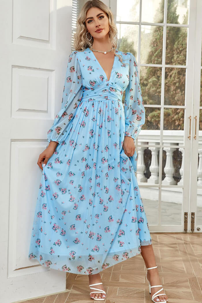 Robe Champêtre  Bleue
