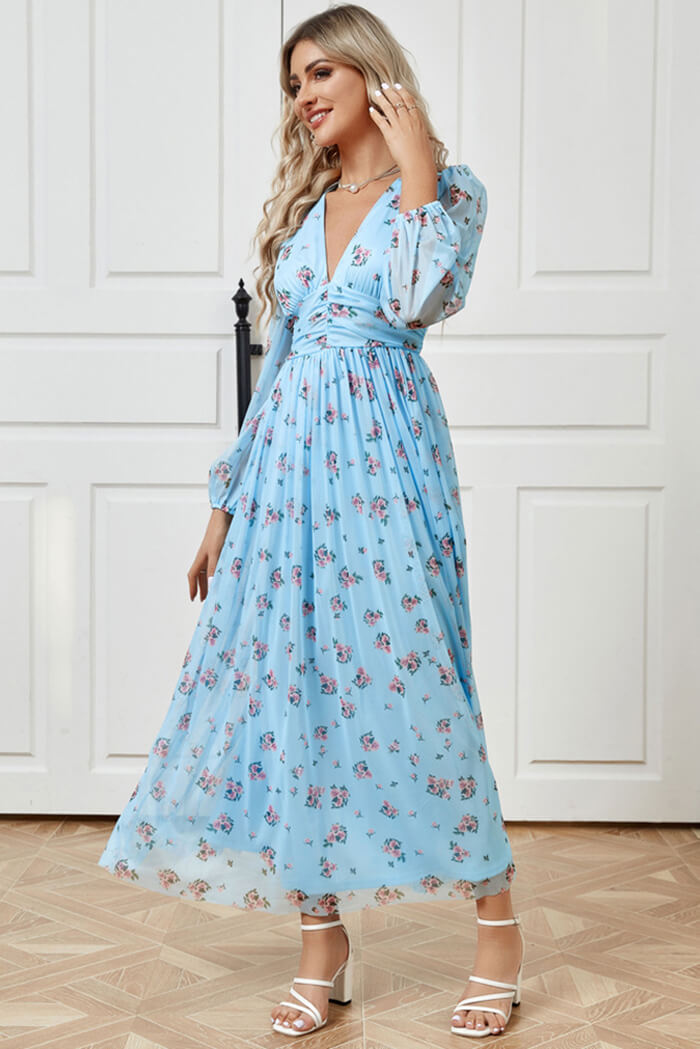 Robe Champêtre  Bleue