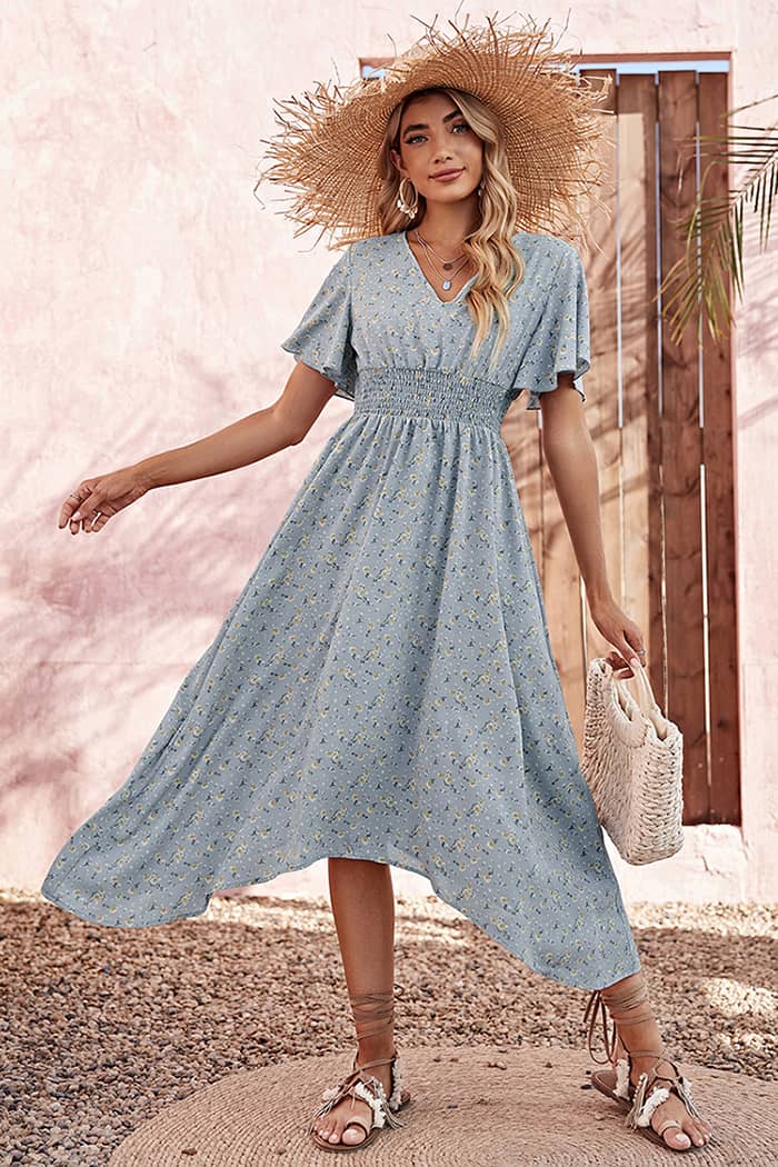 Robe Champêtre  Bleu Ciel