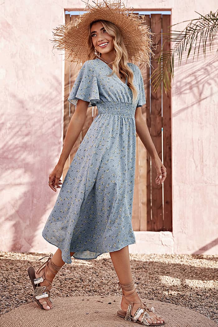 Robe Champêtre  Bleu Ciel