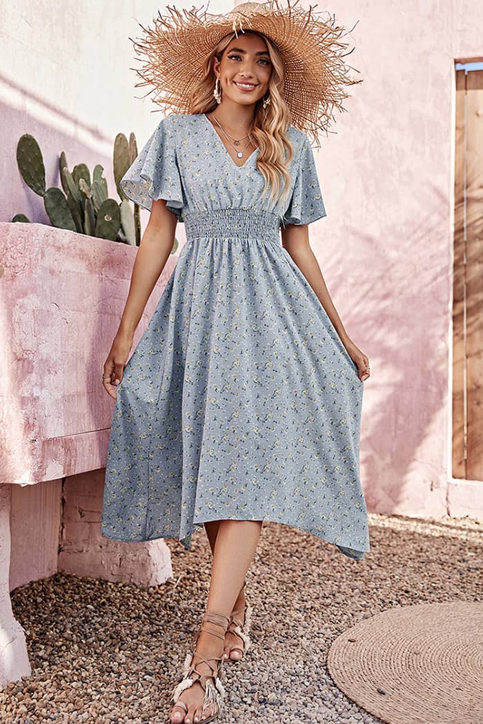 Robe Champêtre  Bleu Ciel