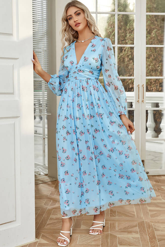 Robe Champêtre  Bleue