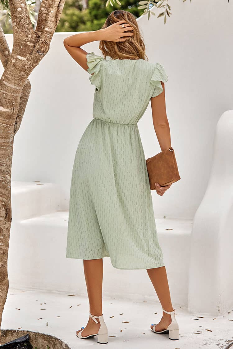 Robe Champêtre Mi-Longue  Fluide