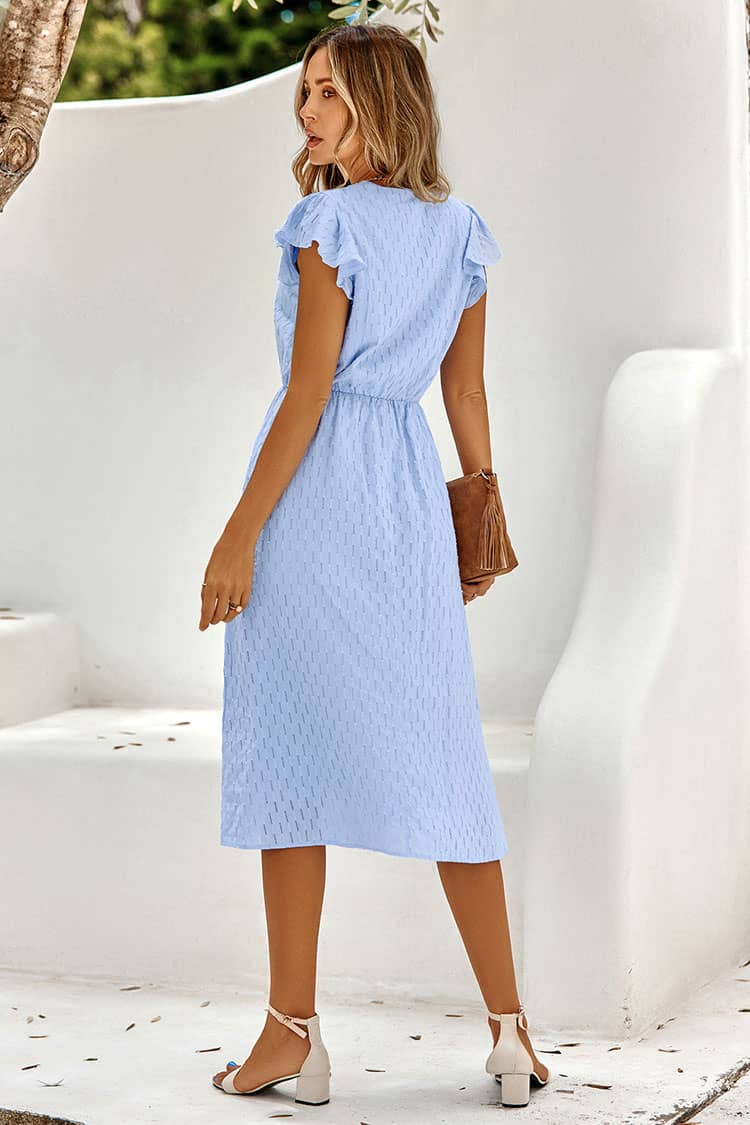 Robe Champêtre Mi-Longue  Fluide