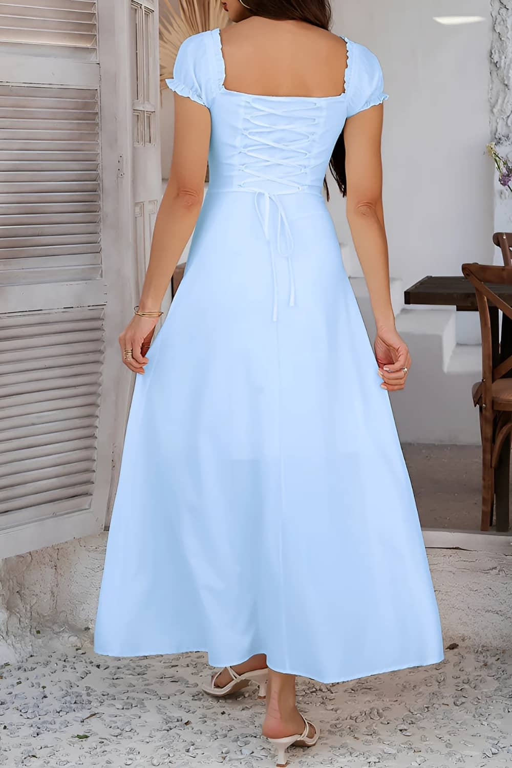 Robe Longue  Col Carré