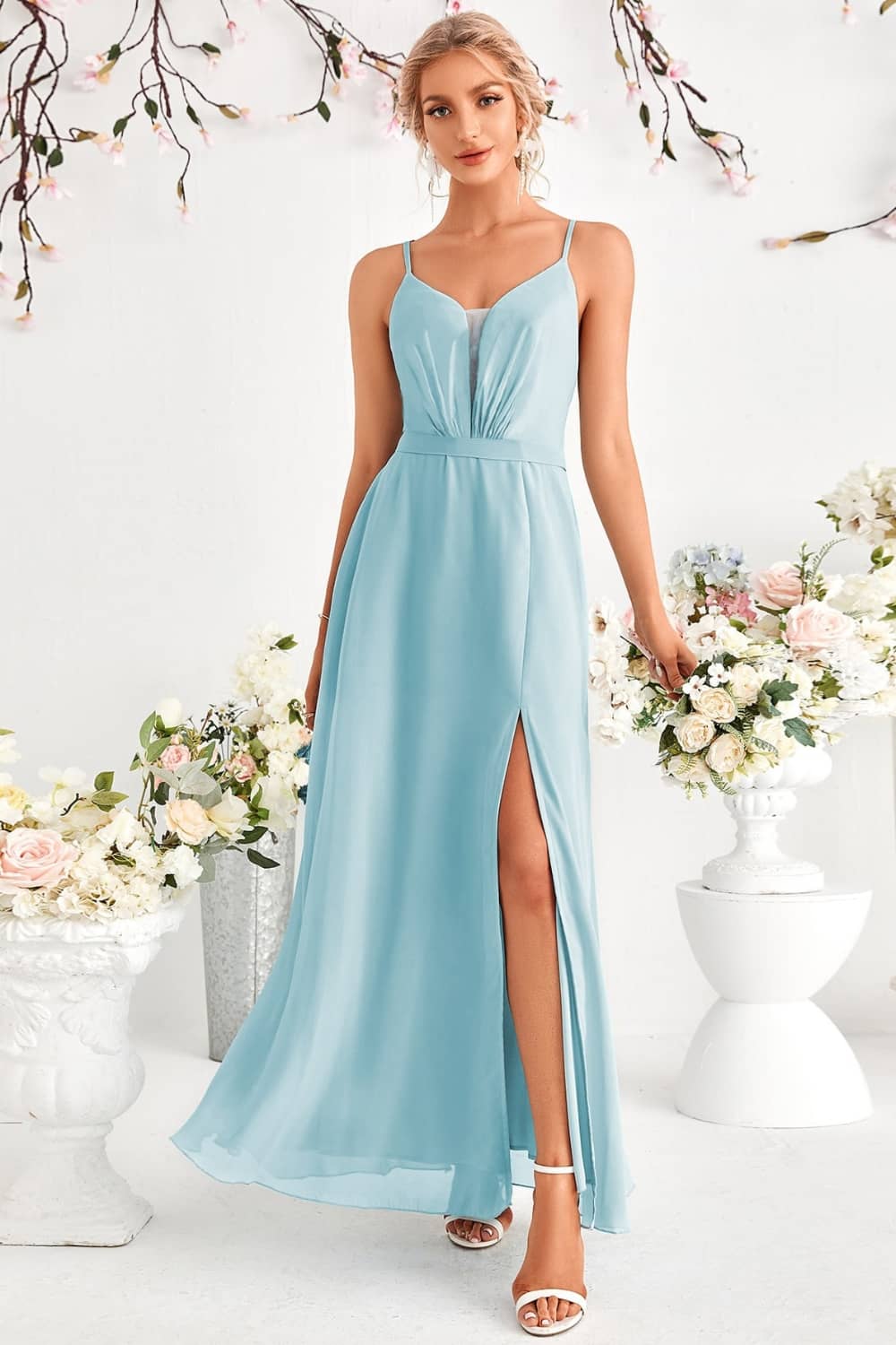 Robe Fendue Bleue