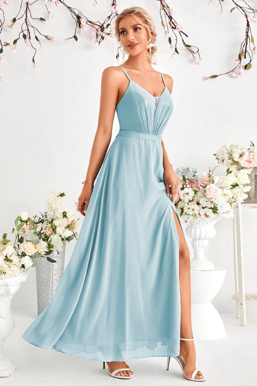 Robe Fendue Bleue