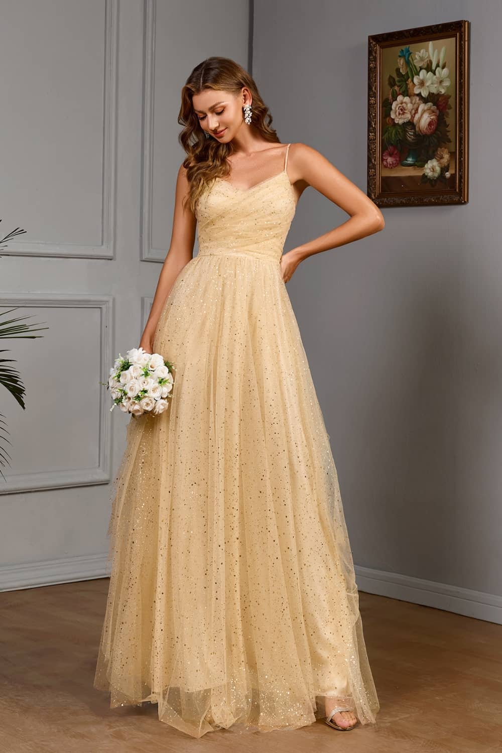 Robe Longue Beige  Pour Mariage