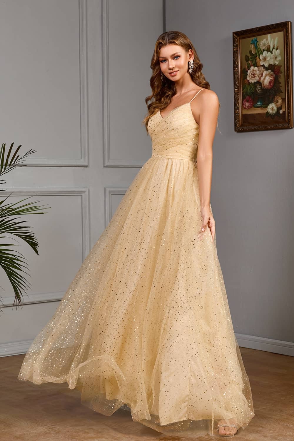 Robe Longue Beige  Pour Mariage