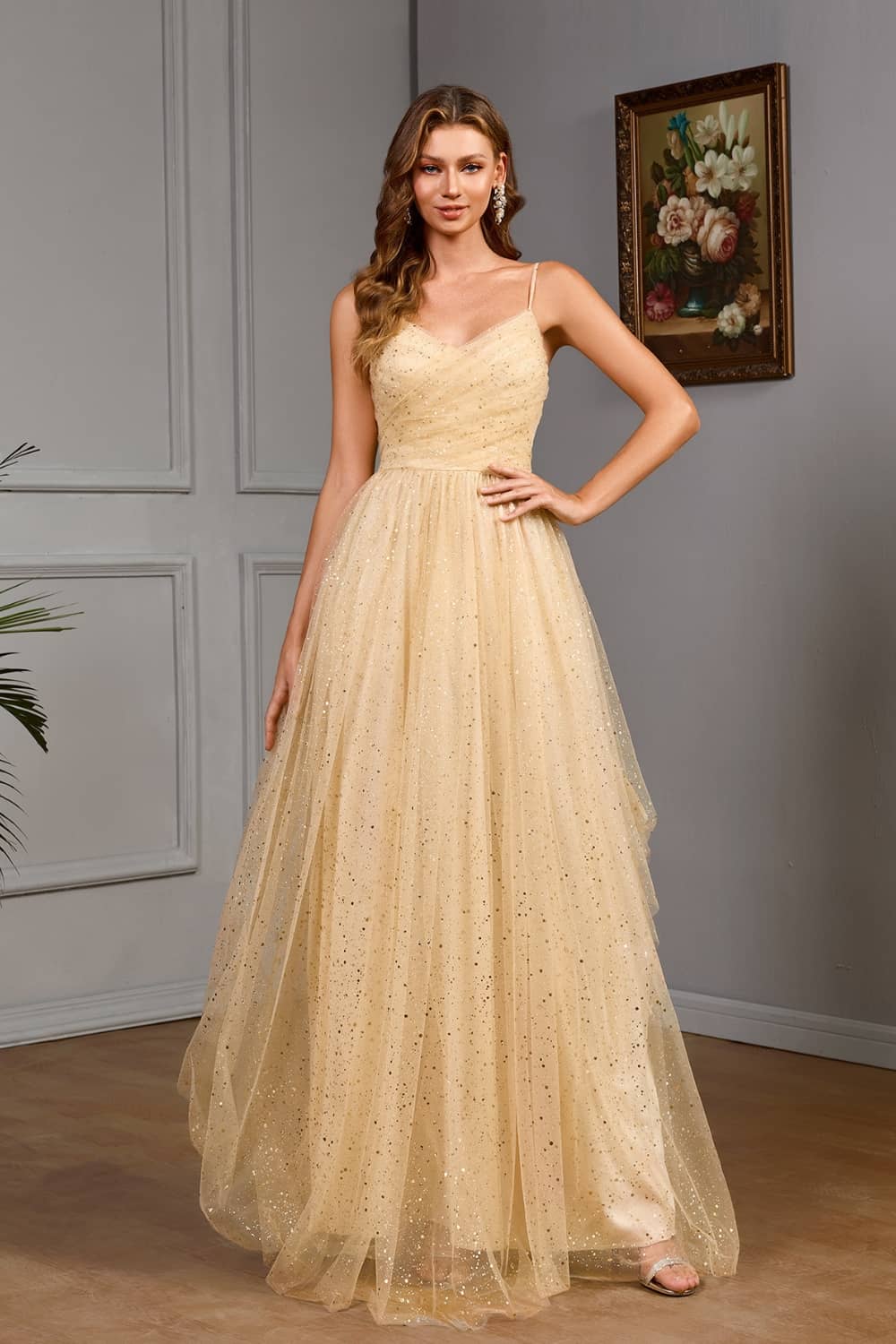 Robe Longue Beige  Pour Mariage