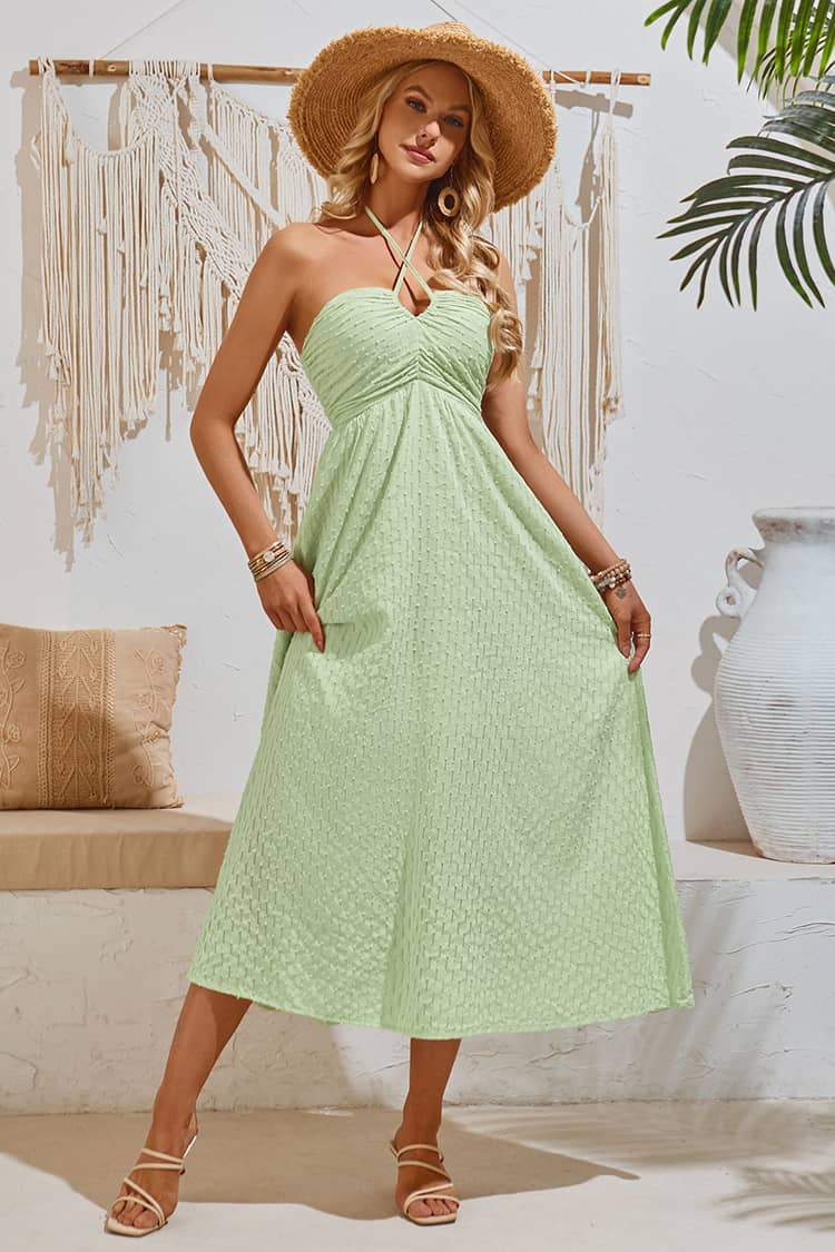 Robe Longue Champêtre Avec  Encolure Américaine