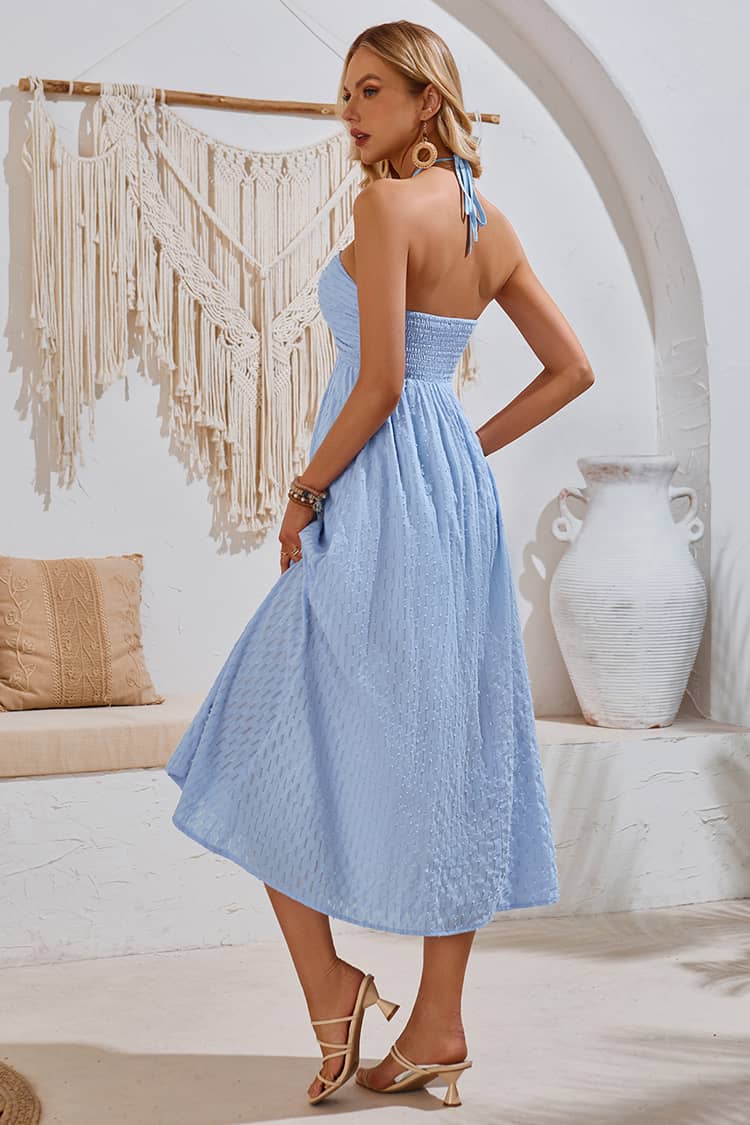 Robe Longue Champêtre Avec  Encolure Américaine
