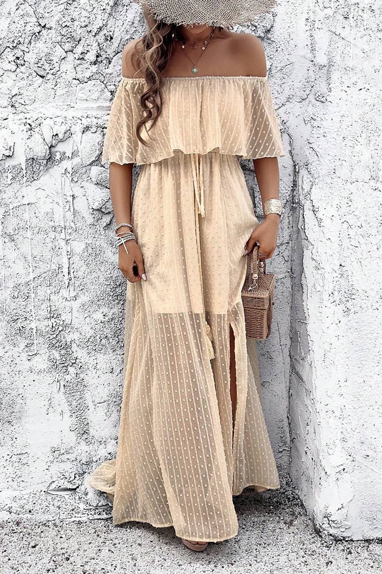 Robe Longue Col Bateau  Champêtre