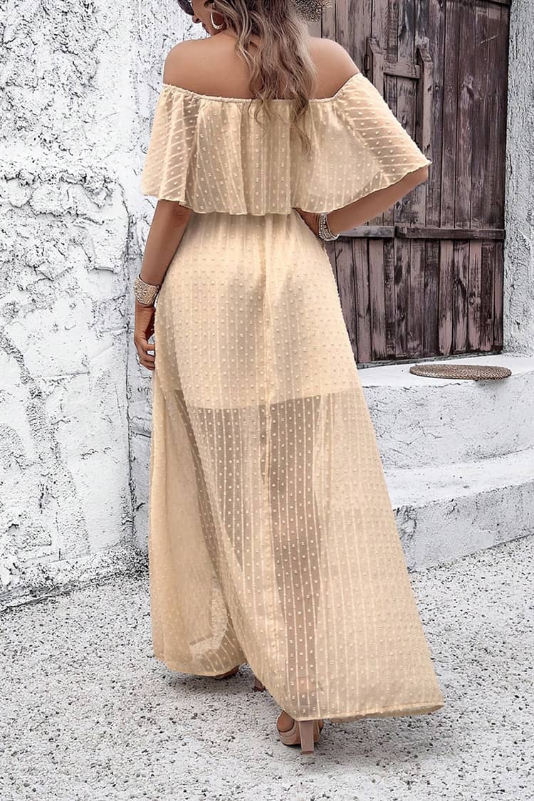 Robe Longue Col Bateau  Champêtre