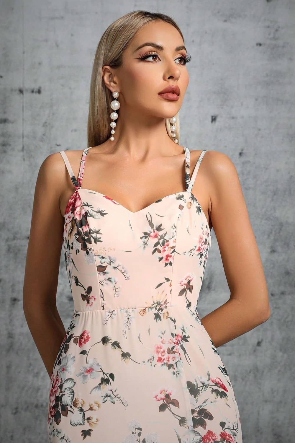 Robe Longue Fendue  Fleurie