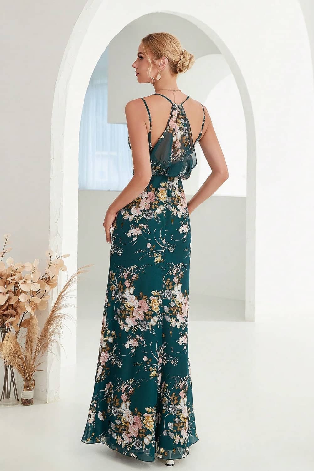 Robe Longue Fendue  Fleurie