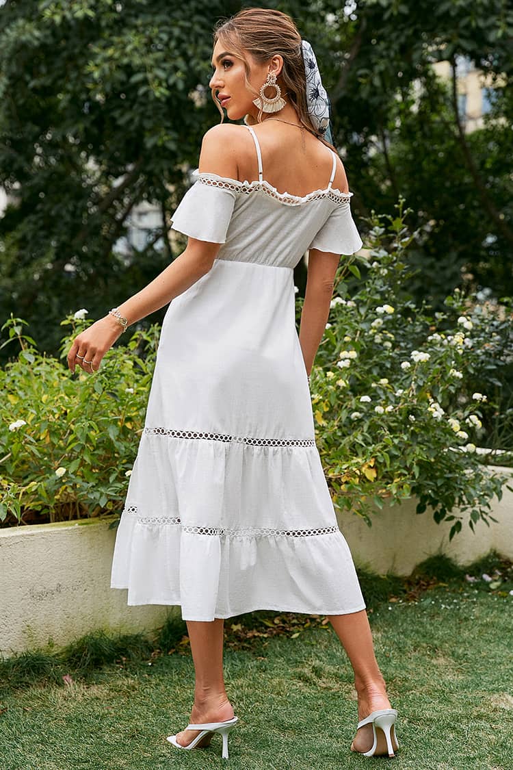 Robe Mi-Longue Blanche  Champêtre